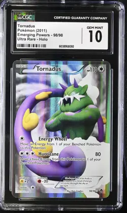 Tornadus 98/98 Emerging Powers Holo Full Art CGC 10 GEM MINT Pokemon - Image 1