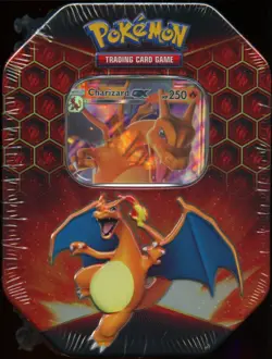SM Hidden Fates TIN SEALED Charizard GX SM211 (4 Hidden Fates Pokemon Packs) - Image 2
