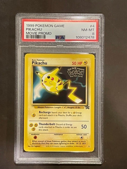 1999 Pokemon Game Movie Promo #4 Pikachu WB Kids Presentation, PSA 8 - Image 1