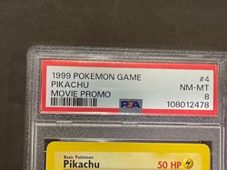 1999 Pokemon Game Movie Promo #4 Pikachu WB Kids Presentation, PSA 8 - Image 2
