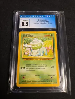 1999 Pokemon Bulbasaur Base Set Unlimited 44/102 CGC 8.5 NM/Mint+ - Image 1
