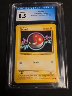 Pokemon 1999 Voltorb Base Set - 67/102 CGC 8.5 Gem Mint Vintage. Old Blue Label - Image 1