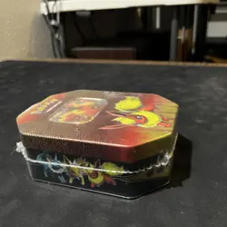 Pokemon TCG Flareon-GX Tin Factory Sealed Eevee Evolutions 4 Booster Packs Code - Image 2