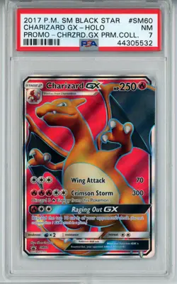 2017 POKEMON BLACK STAR PROMO CHARIZARD GX #SM60 HOLO FOIL PSA 7 NM #44305532 - Image 1