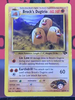 Brock's Dugtrio 22/132 Gym Challenge WOTC Pokemon TCG Regular Rare 1999 LP - Image 3