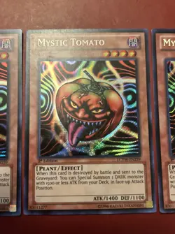 Yugioh - Mystic Tomato LCYW-EN239 1st Edition SECRET NM X3 - PLAYSET - Image 3