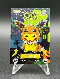 Eevee Poncho Pikachu Card - Circle Holo - Collectoons Halloween - Pokemon - Image 1