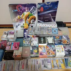 Pokemon Trading Card Lot 1700 Cards Deck Boxes 18 Binders Sleeves Mats - Image 1