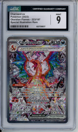 Obsidian Flames Charizard ex SIR 223/197 CGC 9 MINT Pokemon Card HOLO - Image 1