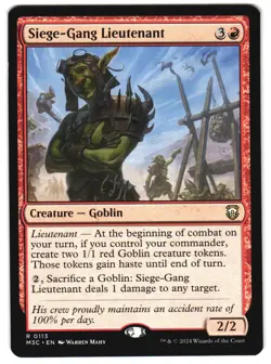 Siege-Gang Lieutenant 113 R Commander: Modern Horizons 3 MTG - Image 1