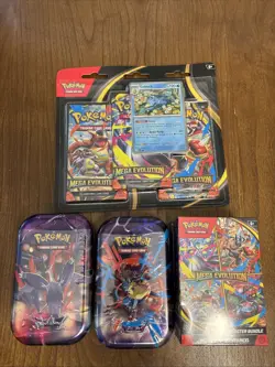 POKEMON MEGA EVOLUTIONS LOT BOOSTER BOX🔥2 MINI TIN🔥BLISTER 3 PACK - Image 1