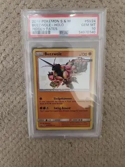 2019 Pokemon Sun & Moon Hidden Fates Buzzwole Holo Shiny #SV24 PSA 10 GEM MINT - Image 1