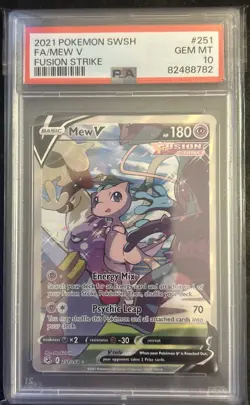 PSA 10 Mew V 251/264 Full Alternate Art 2021 Pokemon SwSh Fusion Strike GEM MINT - Image 1