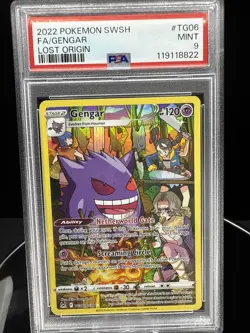 2022 POKEMON SWORD & SHIELD LOST ORIGIN #TG06 FULL ART/GENGAR PSA 9 - Image 1