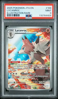 2025 POKEMON JTG EN-JOURNEY TOGETHER ILLUSTRATION RARE #166 LYCANROC PSA 9 - Image 1