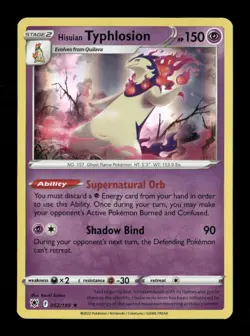Hisuian Typhlosion Holo Holo Rare SWSH10: Astral Radiance 052/189 NM Pokemon NM - Image 1