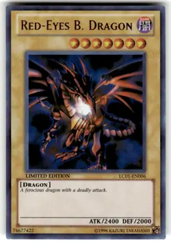 YUGIOH RED-EYES B. DRAGON LC01-EN006 ORIGINAL PRINT! ULTRA RARE - Image 1