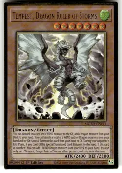 Yugioh: Tempest, Dragon Ruler of Storms - MGED-EN011 - Gold Rare 1st Edition NM - Image 1
