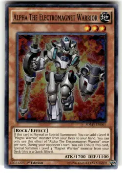 Yugioh Alpha The Electromagnet Warrior SDMY-EN001 Super Rare 1st Ed NM - Image 1