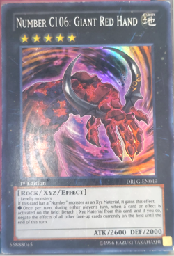 Yugioh Number C106: Giant Red Hand DRLG-EN049 Trading Card Game TCG CCG 1st Ed. - Image 1