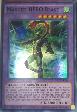 Yugioh Masked Hero Blast RATE-ENSE2 Trading Card Game TCG CCG Foil - Image 1
