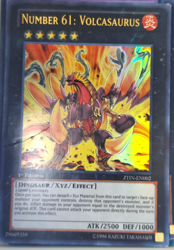 Yugioh Number 61: Volcasaurus ZTIN-EN002 Trading Card Game TCG CCG Foil 1st Ed. - Image 1