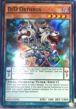 Yugioh D/D Orthros SDPD-EN004 Trading Card Game TCG CCG Foil 1st Ed. - Image 1
