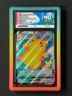 ACE 10 Surfing Pikachu VMAX 009/025 Pokemon Card Celebrations Holo GEM MINT - Image 1