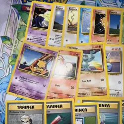 Pokemon Base Set Pokemon 25 Card Lot Pokemon And Trainer Cards Vintage LP/NM - Image 5