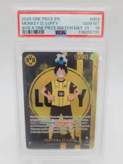 Bvb x One Piece PSA 10 Monkey D Luffy Promo Card ST13-003 Matchday 25 Dortmund - Image 2