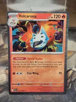 Pokemon TCG Volcarona NM Holo Rare 016/086 Black Bolt Scarlet Violet Card - Image 1