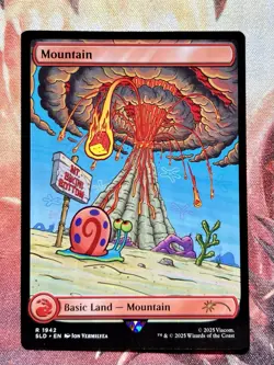MTG Mountain SLD 1942 Magic Secret Lair X SpongeBob Land Card NM 🌋 - Image 1