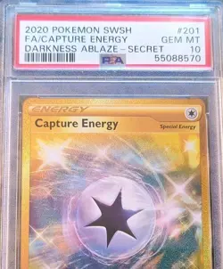 ✨Capture Energy Secret RARE Pokemon Card PSA 10 GM #201/189 Darkness Ablaze 2020 - Image 2