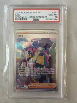 Pokemon TCG Iono 237/091 Paldean Fates Special Illustration Rare Card PSA 10 - Image 1