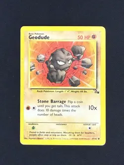 1995, 96, 98 Pokemon Card 1st Edition **Geodude** - Fossil Set 47/62 - Common - Image 1