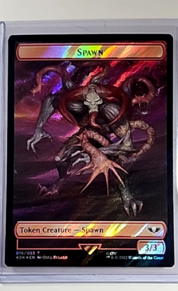 MTG Magic The Gathering Warhammer 40K Surge Foil Spawn / Astartes Warrior Token - Image 1