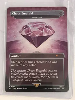 MTG Sonic x Secret Lair Chaos Emerald (Lotus Petal) Purple 7034 Mythic Foil - NM - Image 1