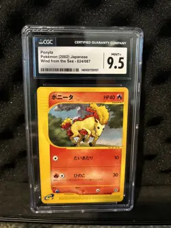 POP 2🔥 2002 Pokemon Wind From The Sea Ponyta 024/087 Unlimited! CGC 9.5 MINT+ - Image 1