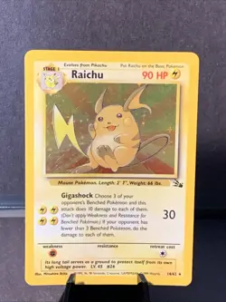 Pokemon TCG Raichu 14/62 Fossil Set 1999 Holo Rare Unlimited VTG WOTC - Image 1