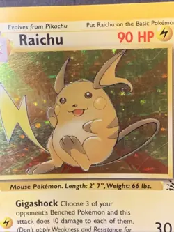 Pokemon TCG Raichu 14/62 Fossil Set 1999 Holo Rare Unlimited VTG WOTC - Image 3