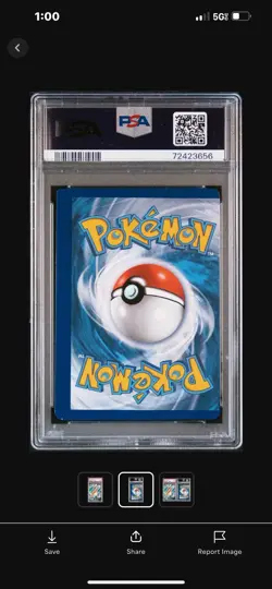 2022 Pokemon FA/Charizard Brillant Stars PSA 8 Error Miscut Alignment dot - Image 5