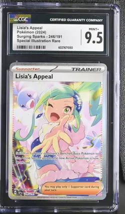 Lisia's Appeal 2024 Pokemon Surging Sparks 246/191 SIR EN Rare CGC 9.5 Mint+ - Image 1