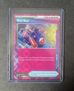 Pokemon TCG Max Rod 116/131 Ace Spec Prismatic Evolutions Holo Rare NM - Image 1