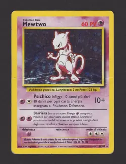 Mewtwo Holo 10/102 Set Base - Carta Pokemon ITA 1999-2000 - Image 1