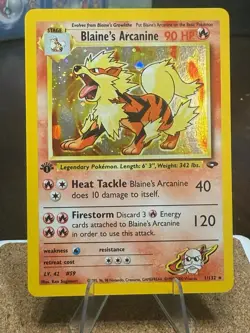 Pokemon TCG Blaine's Arcanine Gym Challenge 1/132 Holo Unlimited Rare 1st Ed NM - Image 1
