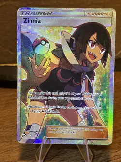 Zinnia 70/70 Ultra Rare Trainer Holo Dragon Majesty Pokemon 2018 MP/LP - Image 1