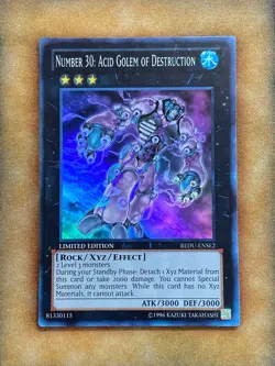 Yugioh Number 30: Acid Golem of Destruction REDU-ENSE2 Super Rare NM - Image 1
