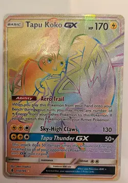 TAPU KOKO GX | Full Art Rainbow | Secret Rare Card |153/145 | POKEMON TCG | - Image 1