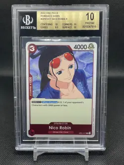 One Piece Romance Dawn Nico Robin OP01-017 Wave 1 Pre Errata Rare BGS 10 Card - Image 1