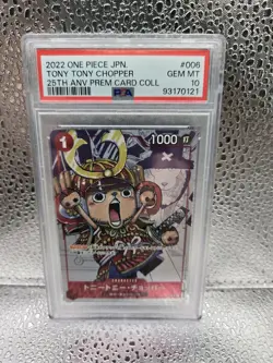 2022 ONE PIECE JPN 25TH ANV PREM CARD COLL #006 TONY TONY CHOPPER PSA 10 - Image 1